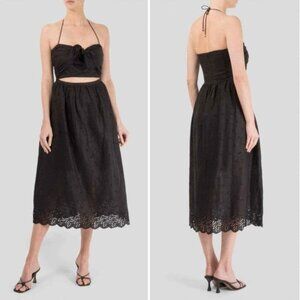 Zimmermann Iris Picnic Black Linen Dress